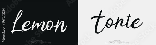 Lemon Tonte, Script beauty luxury font alphabet logo. Typography beautiful fashion elegant classic letters serif italic fonts decorative wedding vintage blossom logos. vector illustration
