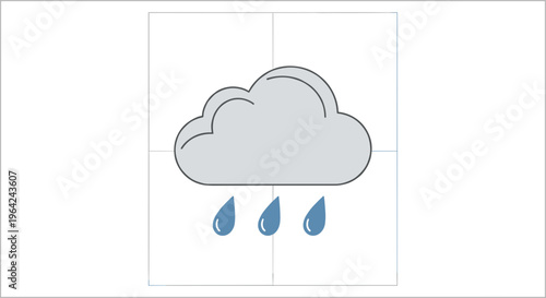 Rain Cloud Weather Forecast Icon.