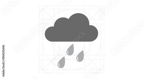 Rain Cloud Weather Icon.