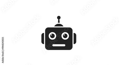 Robot Face With Antenna.