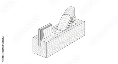 Hand planer woodworking tool closeup.