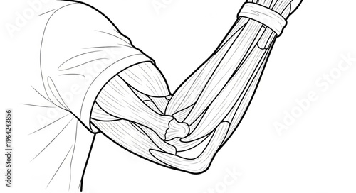 Elbow joint human anatomy illustration.