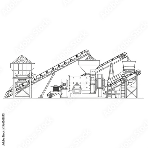 Industrial crushing machine in operation.