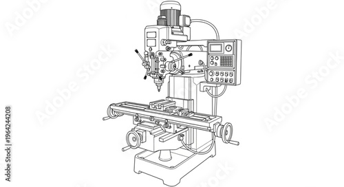 Industrial robotic arm machine assembly.