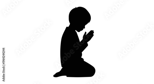 Silhouette of a Muslim boy.