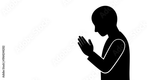Silhouette of Muslim Man Praying.
