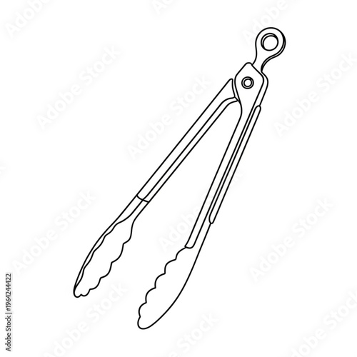 Metal kitchen tongs with grip.