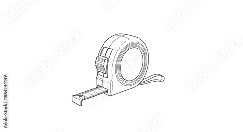 Metal Tape Measure Tool Closeup.