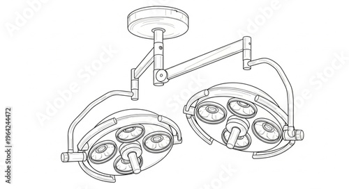 Modern ceiling light fixture with bulbs.