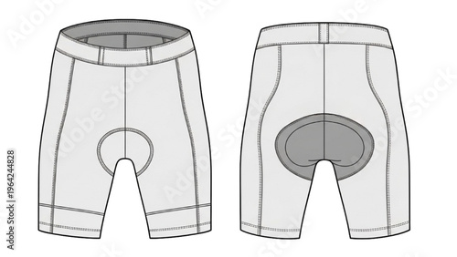 Vector CAD design style shorts in sportswear for fitness and athletic wear