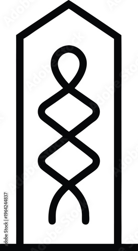 1103 norse runestone standing stone with carved runes silhouette vector illustration on transparent background