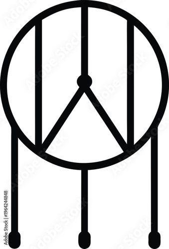 1102 siberian shaman drum frame with spirit animal silhouette vector illustration on transparent background