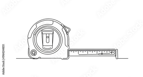 Tape measure tool for length measurement.