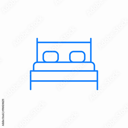 bedroom bed icon sign vector