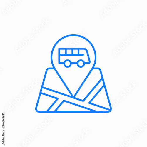 bus stop location icon sign vector