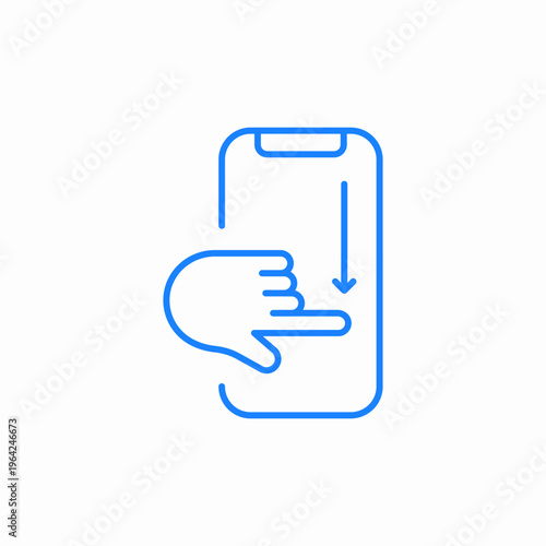 hand touching phone screen icon sign vector