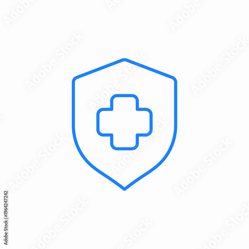 medical shield with cross icon sign vector
