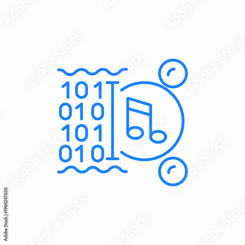 musical note binary numbers icon sign vector
