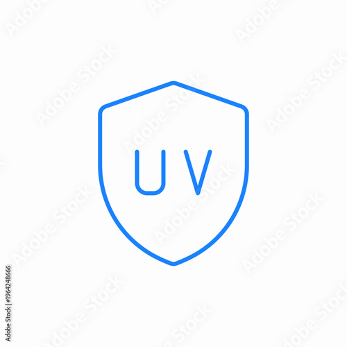 shield with uv letters uv protection icon sign vector