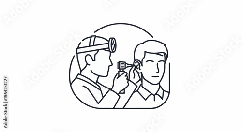 Doctor using an otoscope to examine a patient's ear