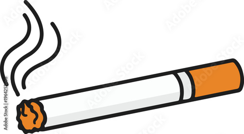 A simple cartoon illustration of a burning cigarette