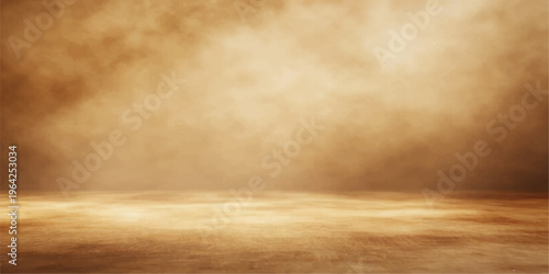 A vintage aged parchment wallpaper design features a stained brown antique wall texture with a worn grungy sepia pattern in an old ancient interior