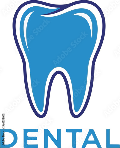 Dental logo with blue tooth icon