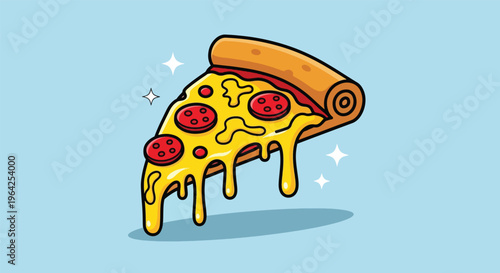 Delicious Slice of Pepperoni Pizza with Melting Cheese 1.