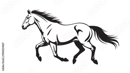 Galloping horse silhouette vector icon