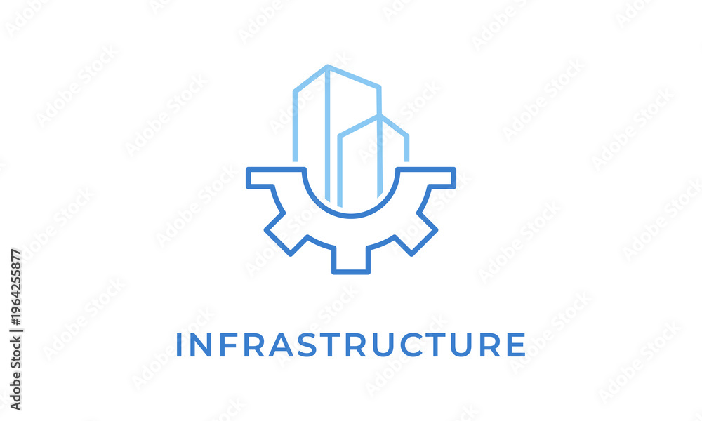 Fototapeta premium Infrastructure vector icon isolated on white background