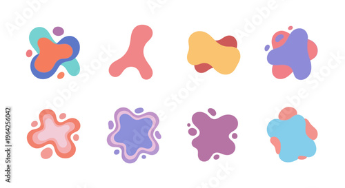 Vibrant fluid blobs and organic shapes modern abstract vector graphics