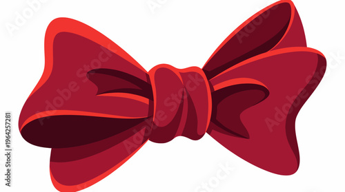An artistic and vibrant illustration of a red bow, symbolizing celebration and festive occasions, perfect for invitations, gifts, and design projects with a cheerful touch.
