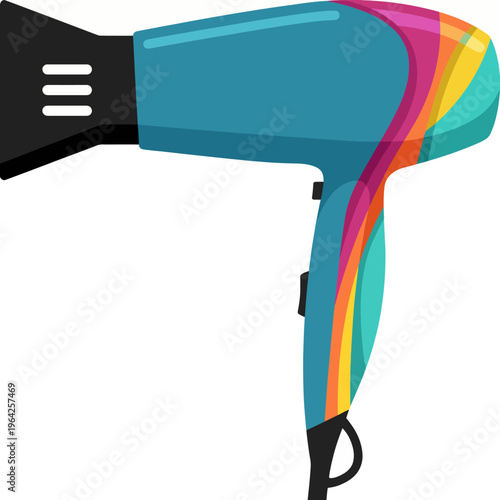 This modern hair dryer features a colorful design that adds aesthetic flair, making it an essential tool for achieving smooth and stylish hair effortlessly in everyday use.