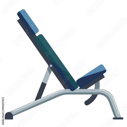 A side view of an adjustable weight bench, showcasing its ergonomic design that caters to various exercise postures and enhances workout efficiency and comfort.