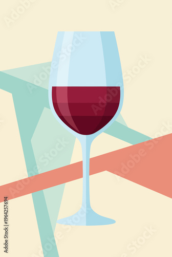 This minimalistic image features a stylish wine glass, capturing elegance and sophistication, ideal for representing fine dining, celebrations, and leisure moments in a visually appealing manner.