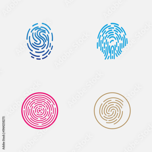 Digital Fingerprint Biometric Identification Security Logo