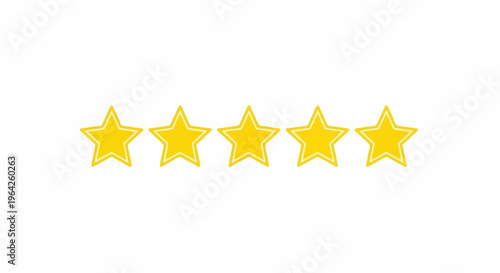 Five yellow stars are displayed in a row, indicating a top rating