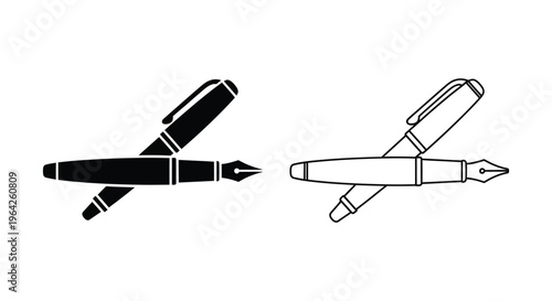 Pens and pencils crossed drawing tools Vector