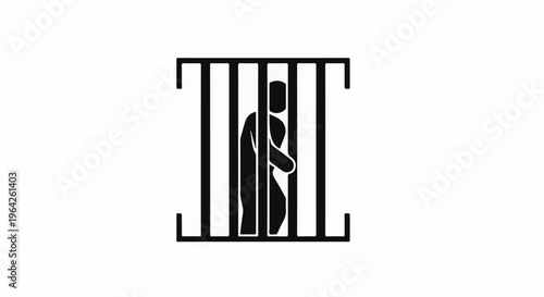 Silhouette of person behind prison bars, illustrating incarceration