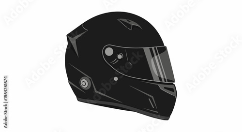Sleek black full-face helmet, designed for speed and protection