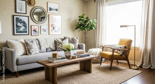 Modern living room interior design.