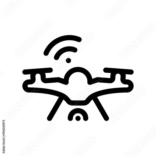 Wireless Connected Quadcopter Line Graphic