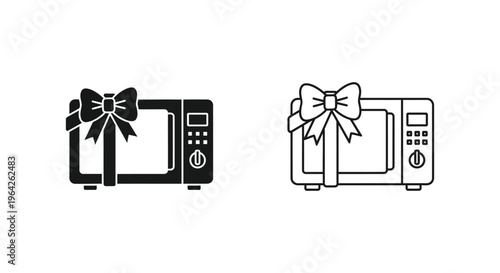 Gift wrapped microwave ovens Vector