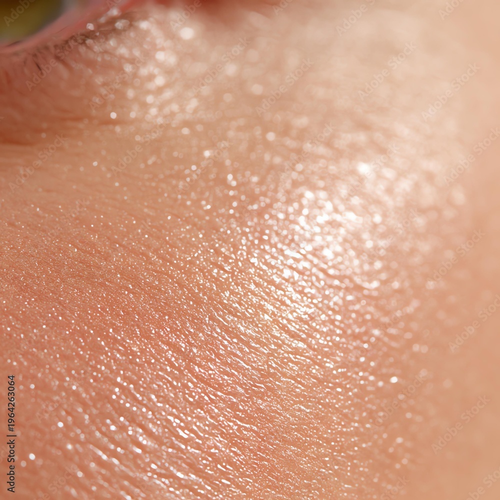 Fototapeta premium Close-up view of glowing skin texture.