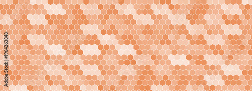 Honeycomb texture seamless pattern.  Orange hexagon background. vector