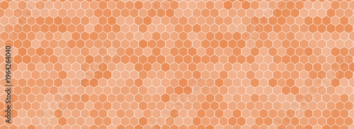 Honeycomb texture seamless pattern.  Orange hexagon background. vector