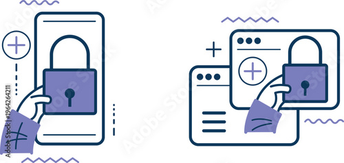 Secure access to mobile and web applications through authentication locks