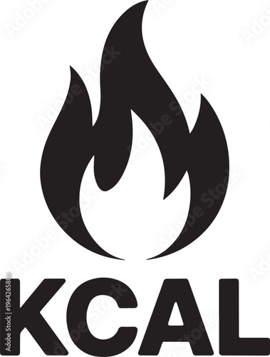 Kilocalorie Icon With Flames Representing Energy