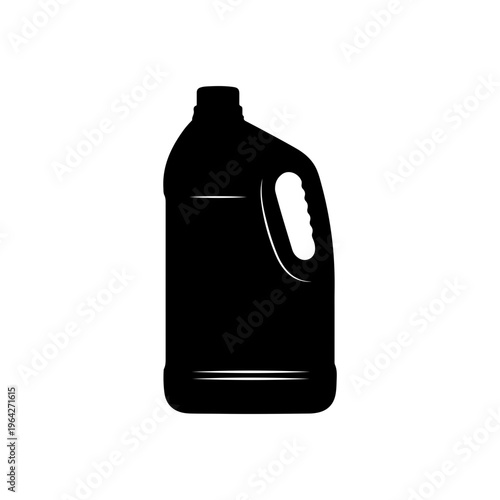 Minimal black silhouette of a plastic gallon cleaning bottle large container design Vector illustration