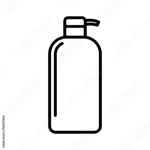 Minimal outline icon of shampoo bottle with flip cap thin stroke design Vector illustration